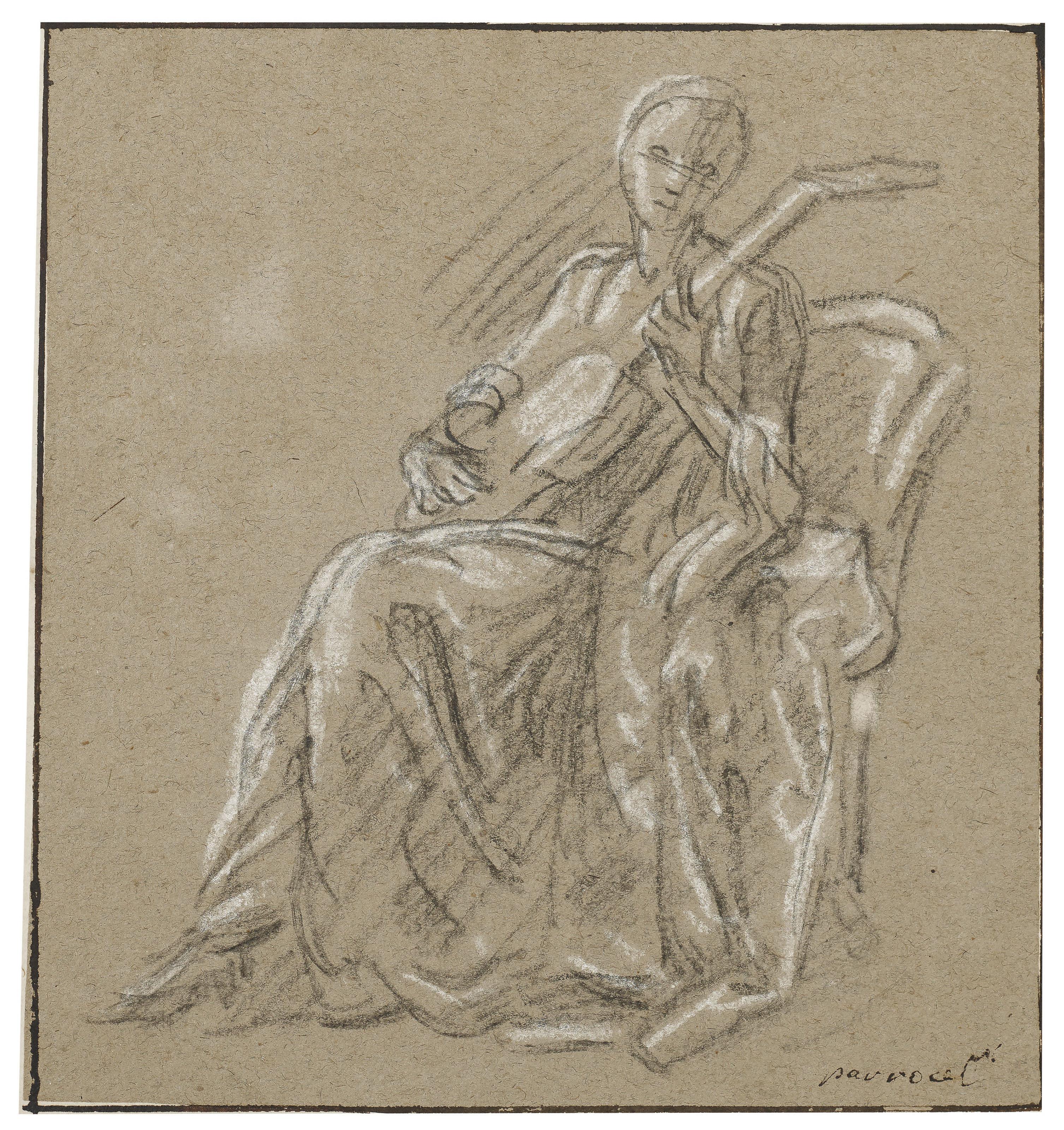 Joseph-Ignace-François Parrocel - A woman playing lute