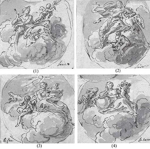 Joseph-Ignace Parrocel - Les quatre éléments: l\'eau, l\'air, le feu et la terre