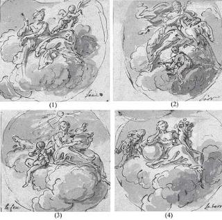 Joseph-Ignace Parrocel - Les quatre éléments: l\'eau, l\'air, le feu et la terre