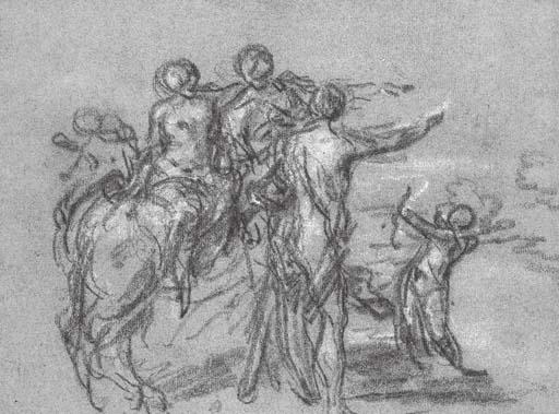 Joseph-Ignace Parrocel - Un centaure indiquant une direction à Hercule et Cupidon