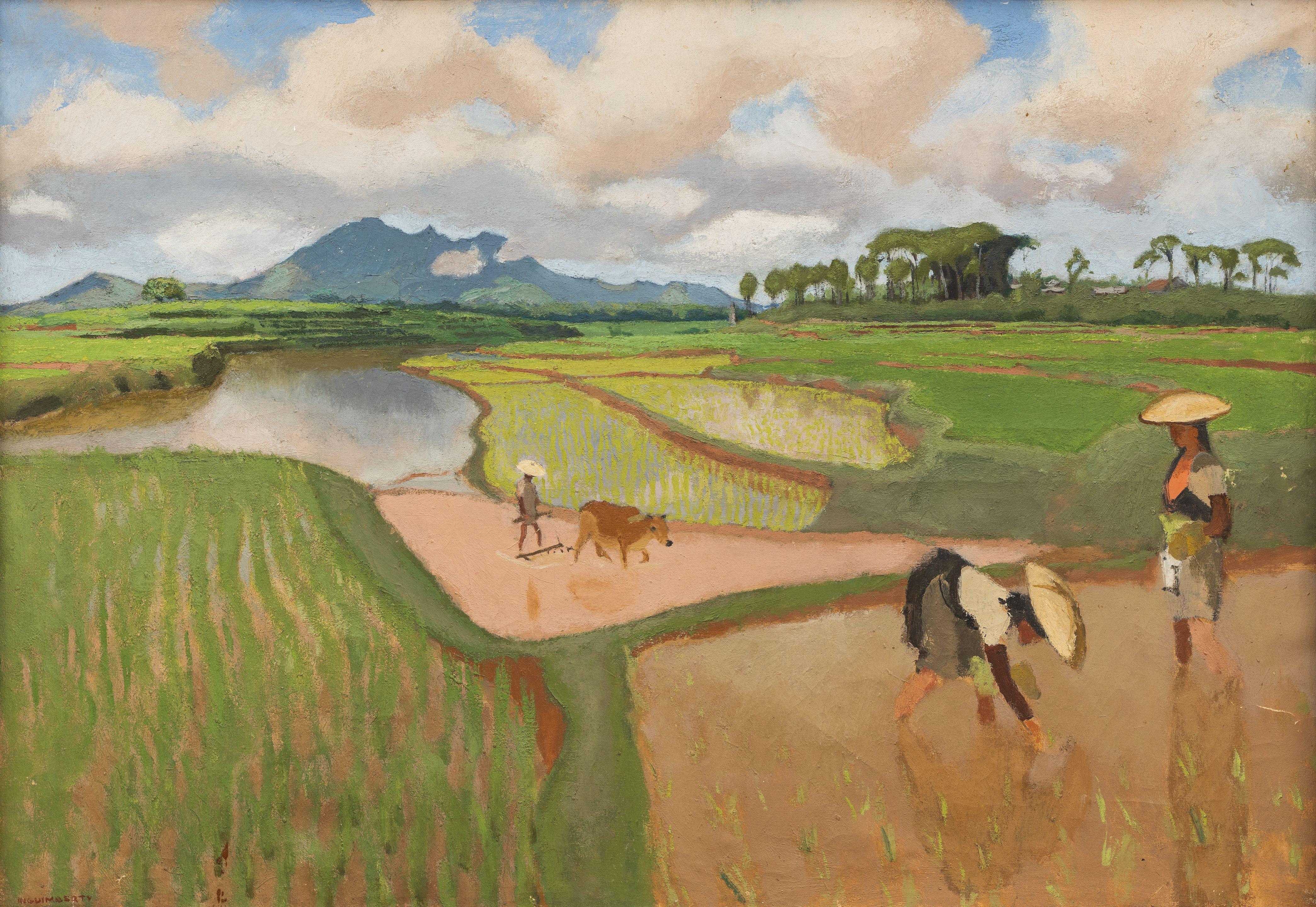 Joseph Inguimberty - Ba Vi Mountain Range from the Son Tay Rice Fields