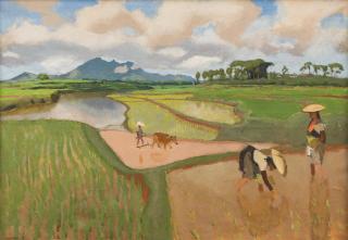 Joseph Inguimberty - Ba Vi Mountain Range from the Son Tay Rice Fields