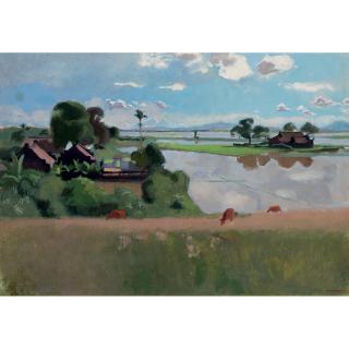 Joseph Inguimberty - Portrait Of A Girl/ Landscape In Vietnam