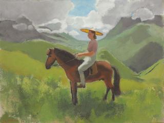 Joseph Inguimberty - Portrait Of Alix Ayme On Horseback