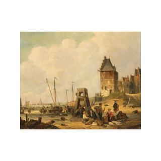 Joseph Jodocus Moerenhout - Fisherfolk In A Village, Zeeland