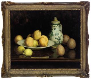 Joseph Jost - A jug, oranges and lemons on a table