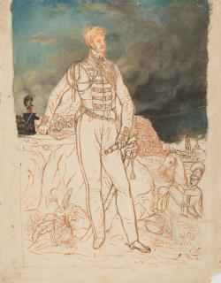 Joseph Karl Stieler - Studie zum Bildnis des Carl Theodor Graf von Pappenheim.