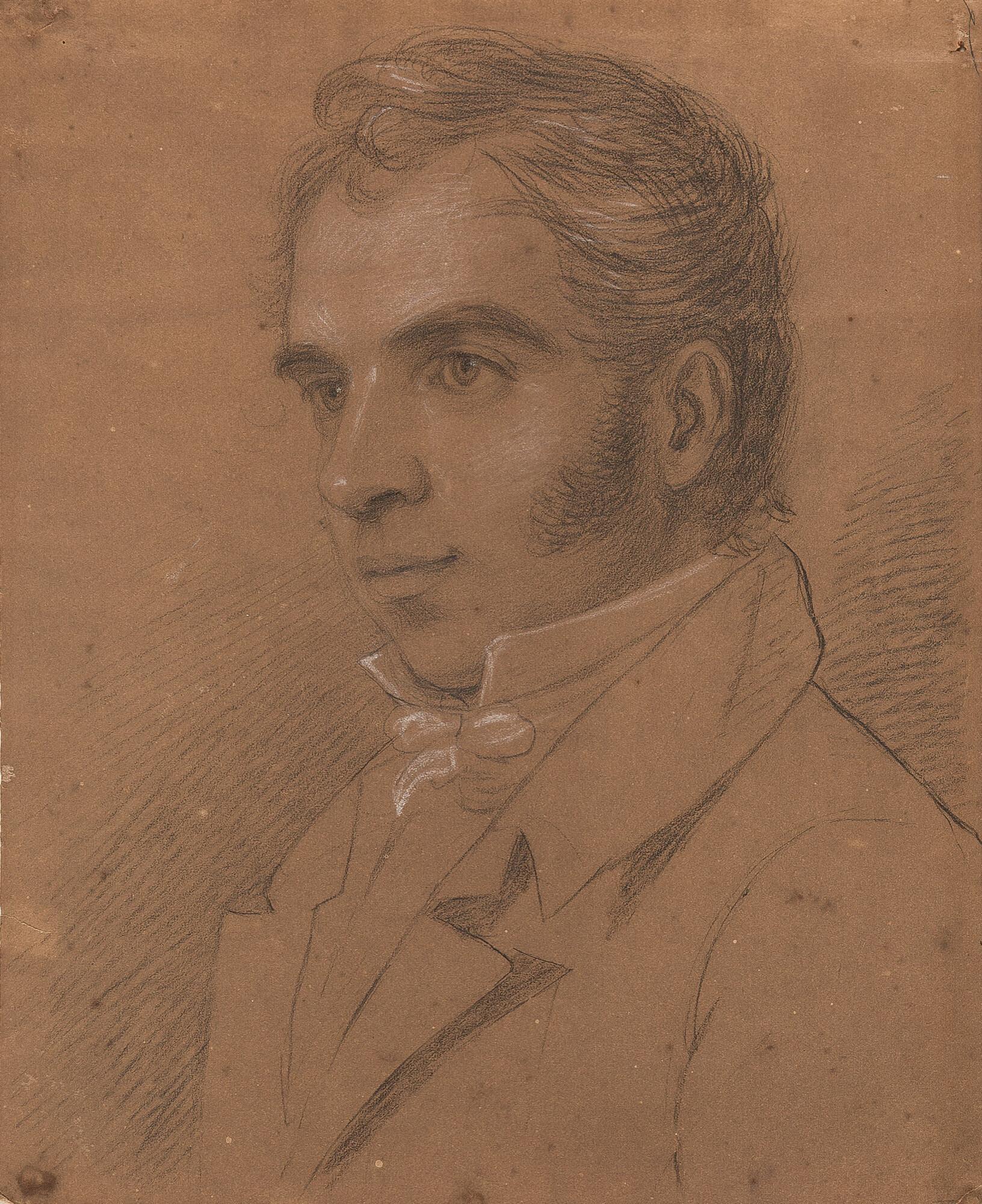 Joseph Karl Stieler - Studie zum Bildnis eines jungen Mannes.