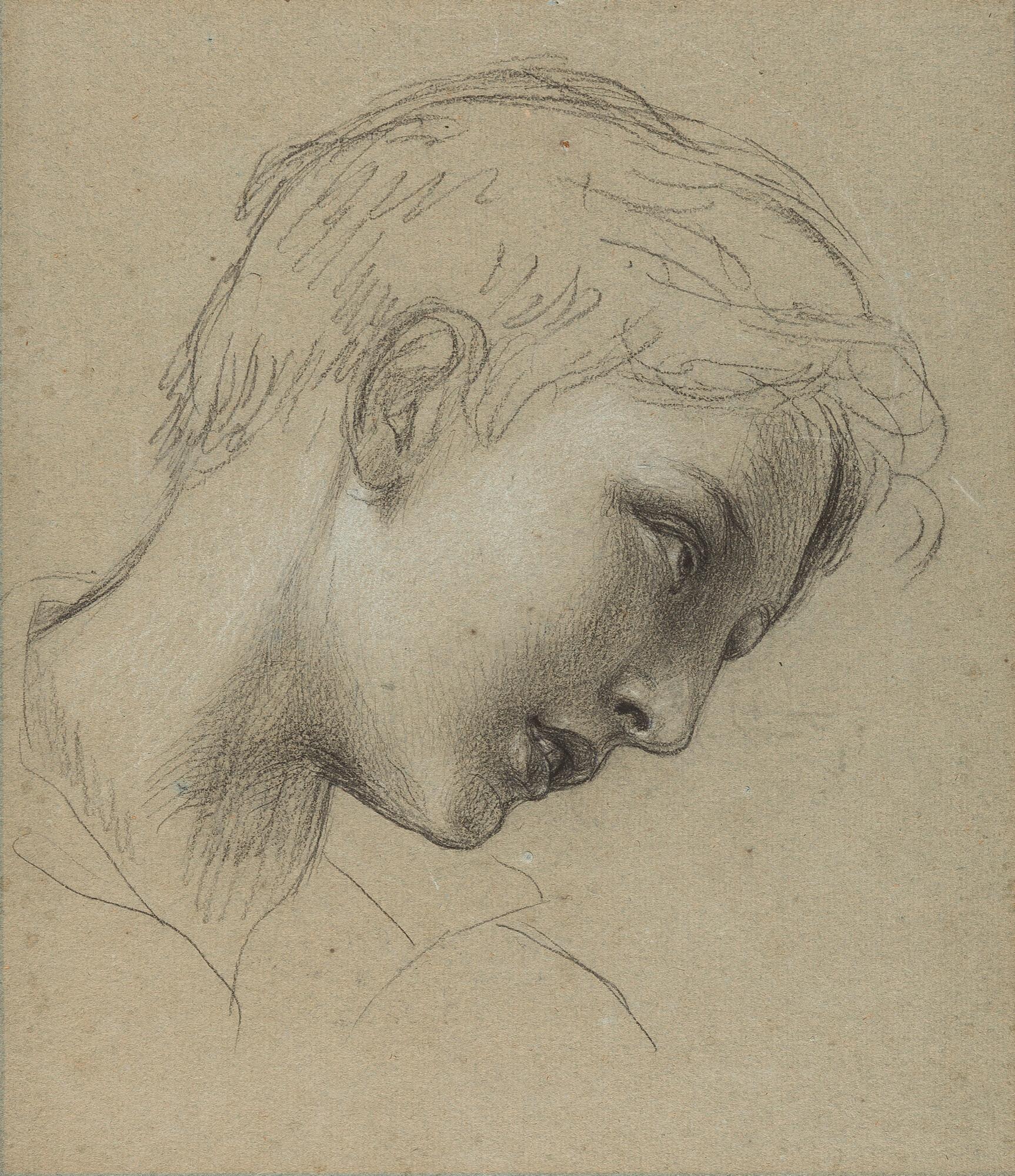 Joseph Karl Stieler - Studie zum Kopf eines Knaben.