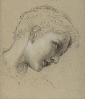 Joseph Karl Stieler - Studie zum Kopf eines Knaben.