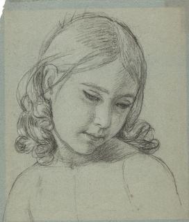 Joseph Karl Stieler - Studie zum Kopf eines Mädchens.