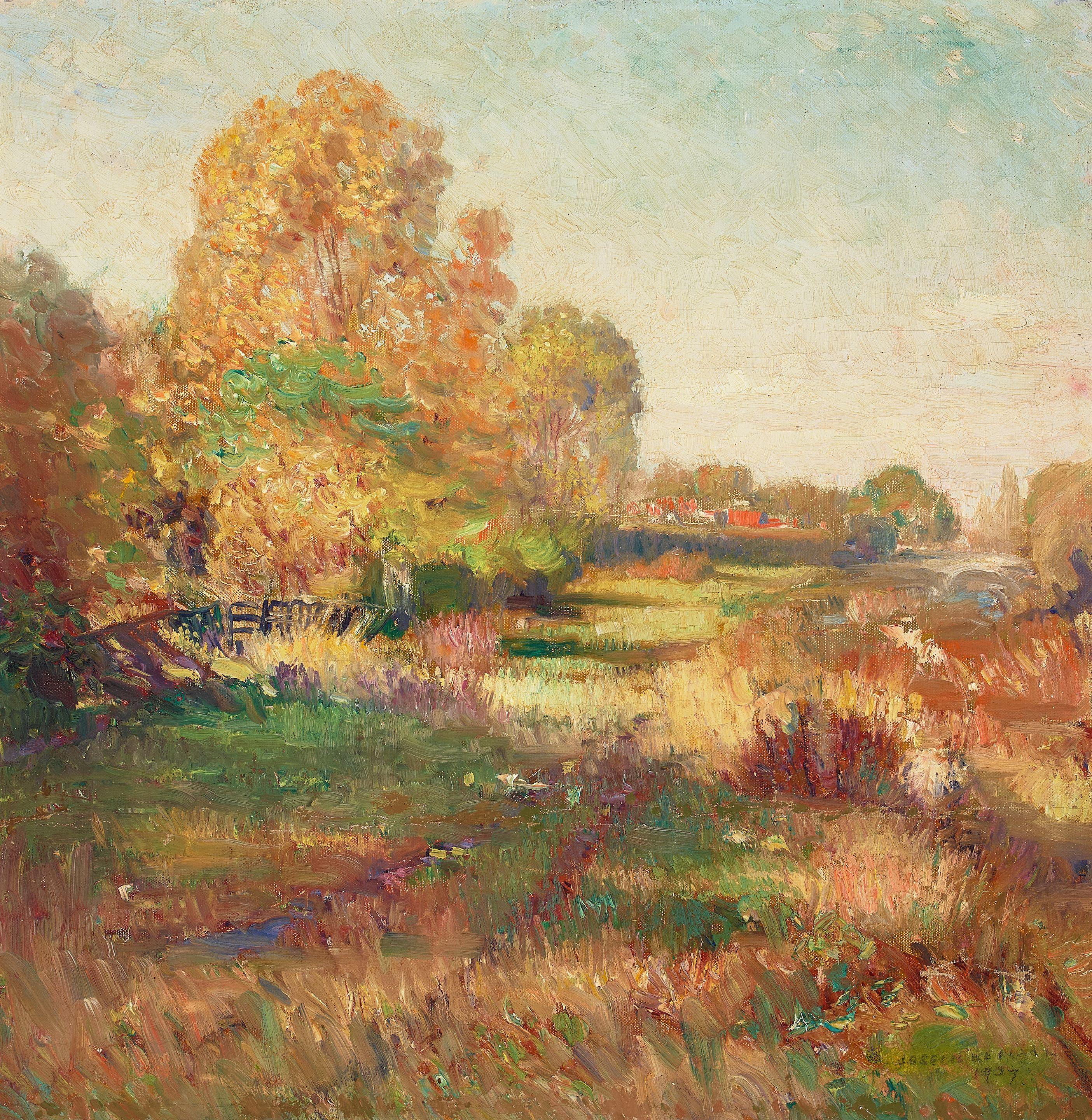 Joseph Kleitsch - Fall Landscape 24 x 23 1/4 in. framed 32 x 31 1/4 in.
