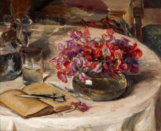 Joseph Kleitsch - Still Life with Sweet Peas