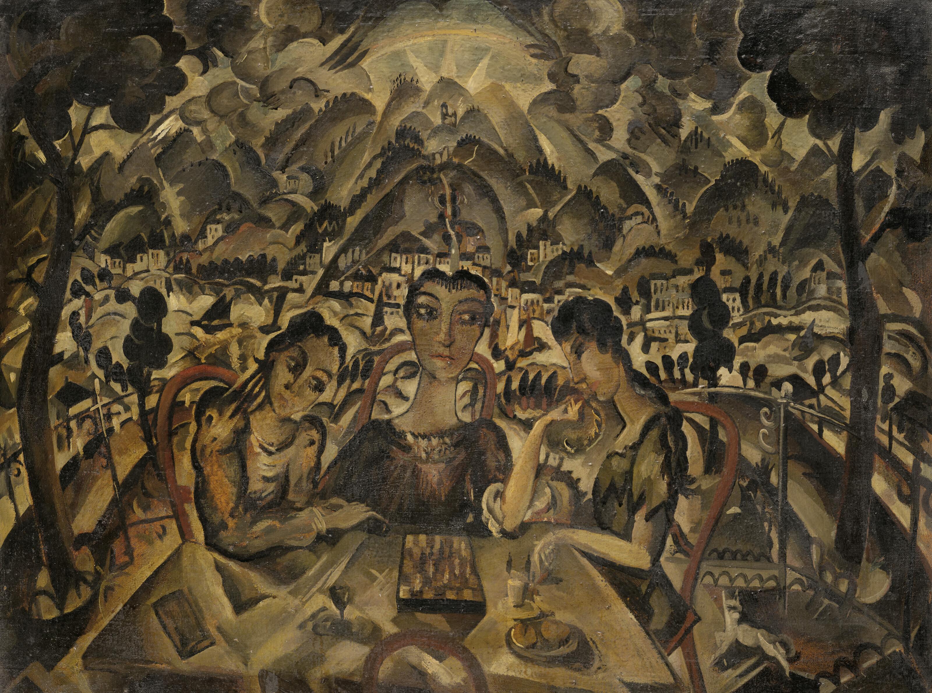 Joseph Kölschbach - Schachspieler (recto); Studie über zwei Frauen (verso)