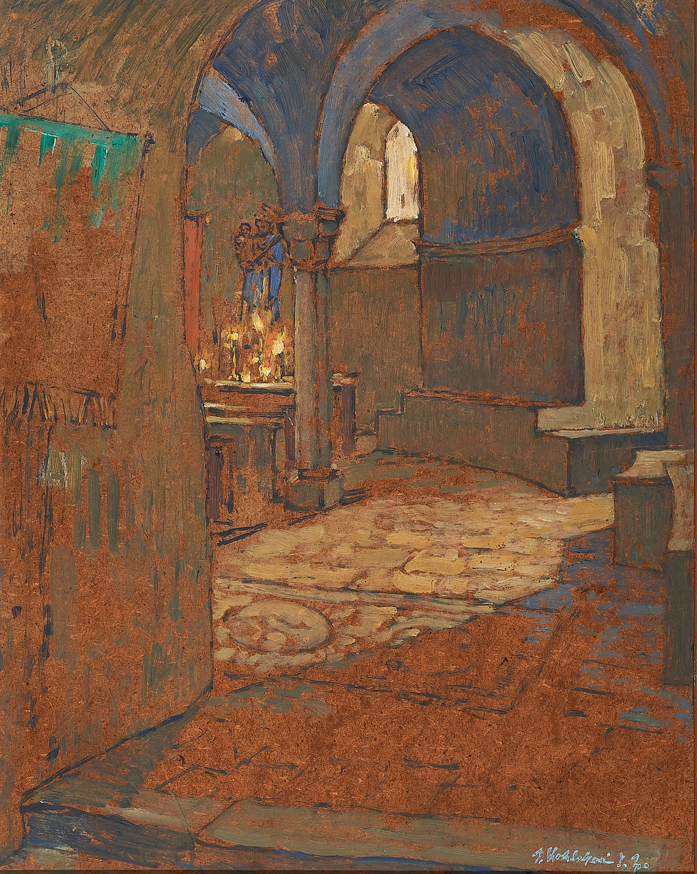 Joseph Kohlschein D.J. - Ansicht aus dem Chorumgang in den Altarraum einer Kirche.