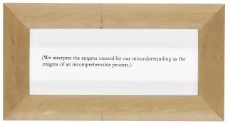 Joseph Kosuth - \'(Wittgenstein Untitled)\'