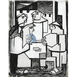 Joseph Lacasse - Belgian Les Joueurs De Cartes