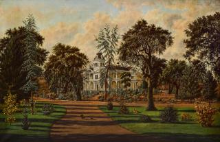 Joseph Lee - The Country Home of Robert B. Woodward, Oak Knoll, Napa 47 x 72in Painted prior to 1877.