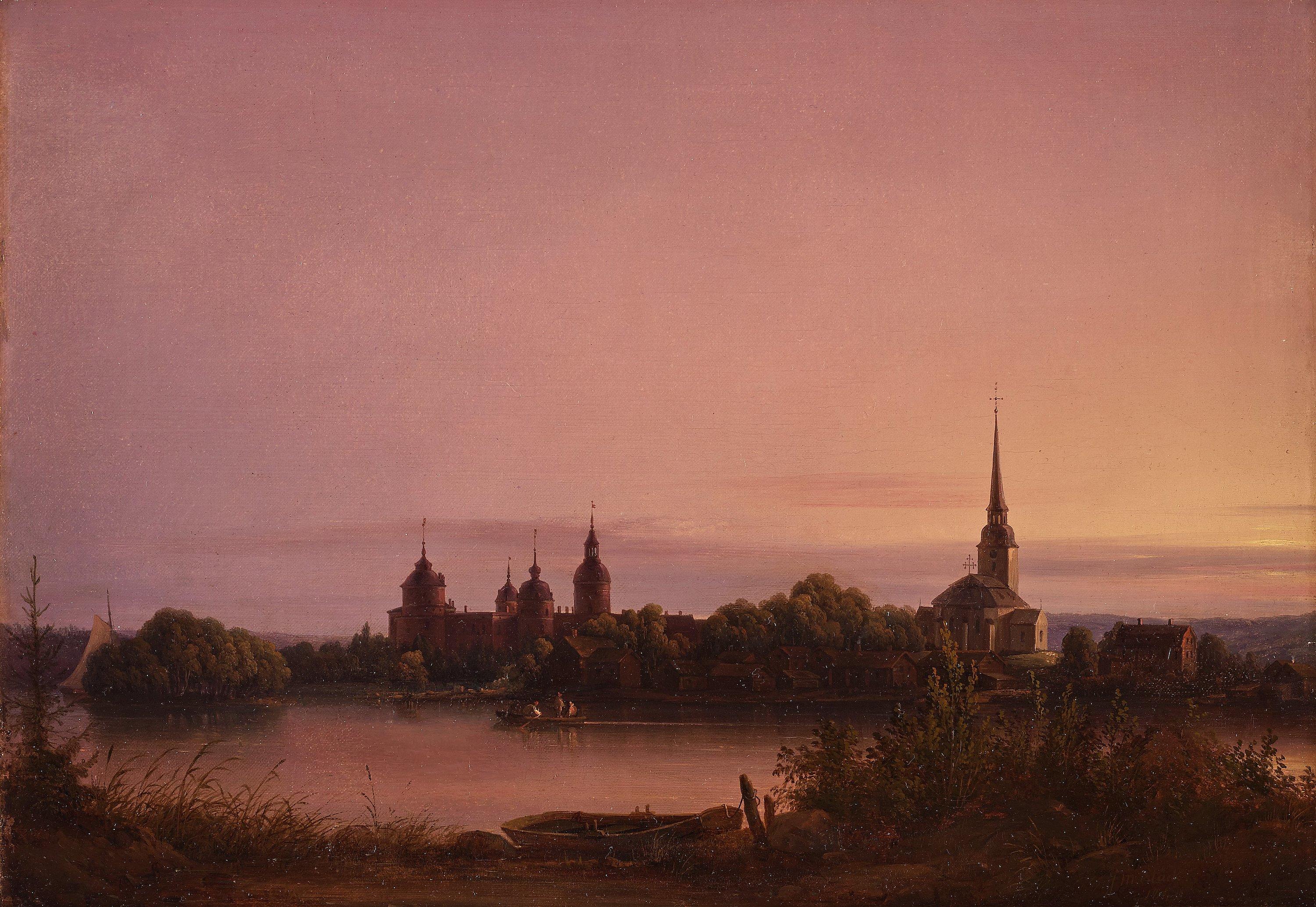 Joseph Magnus Stäck - Vue of Gripsholm castle in Sweden