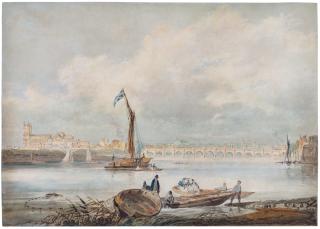 Joseph Mallord William Turner, R.A. - A view of London and the river Thames from Vauxhall with Westminster Bridge