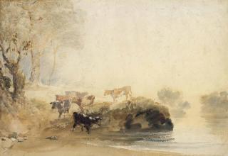 Joseph Mallord William Turner, R.A. - Cattle On The Banks Of A River