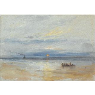 Joseph Mallord William Turner R.A. - Coastal View At Sunset With Fishing Boat Returning To Port