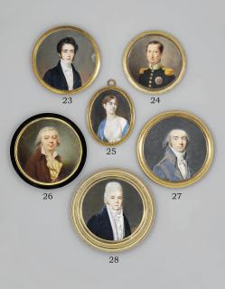 Joseph-Marie Bouton - A young officer, in dark green coat with pale green collar and gold epaulettes, wearing the breast-star of the Royal Order of Spain