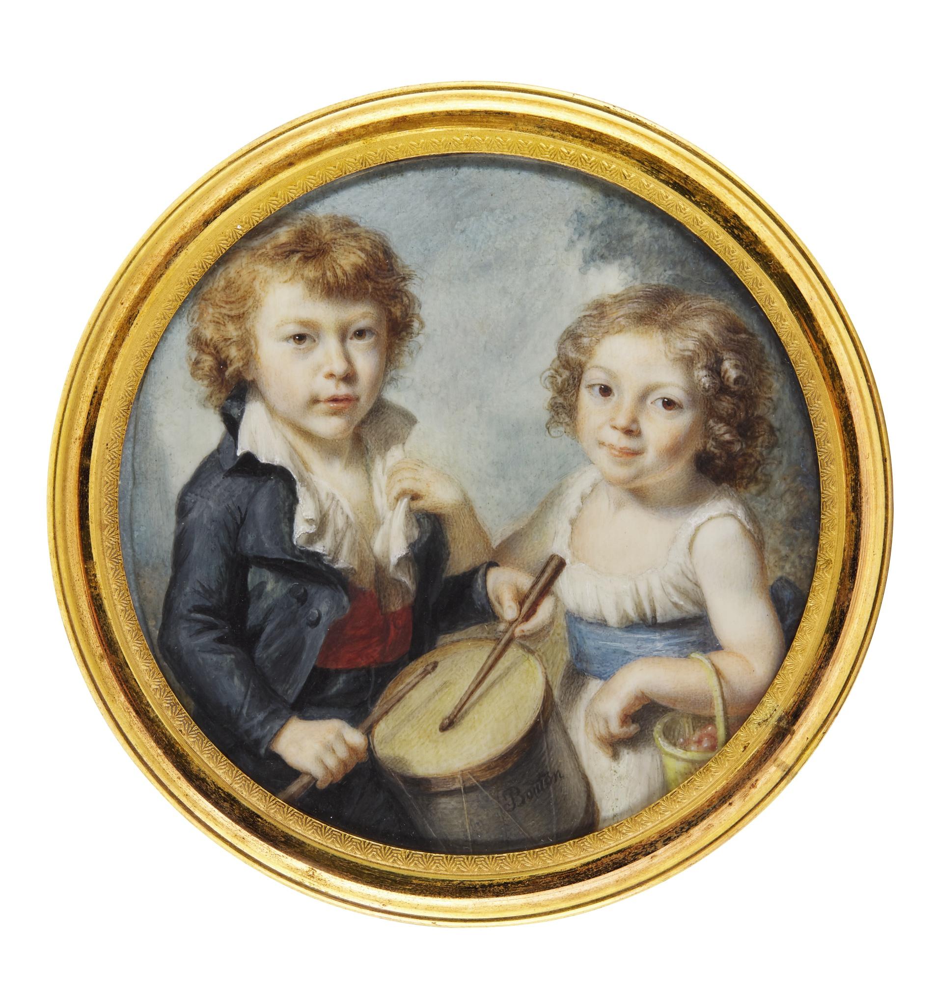 Joseph Marie Bouton - Portrait Of A Brother And Sister, Circa 1795