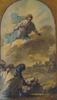 Joseph-Marie Vien - Religieuses Se Prosternant Devant Une Apparition De La Vierge