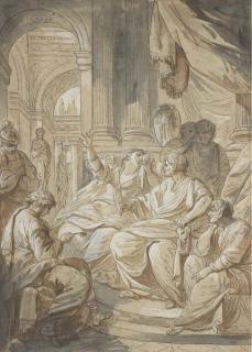 Joseph-Marie Vien - Virgile lisant l\'Enéide à Auguste et Livie ou Tu Marcellus Eris...