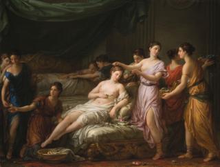 Joseph-Marie Vien - Women In Classical Dress Attending A Young Bride