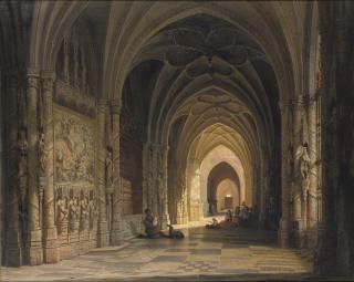 Joseph Maswiens - The interior of a cathedral
