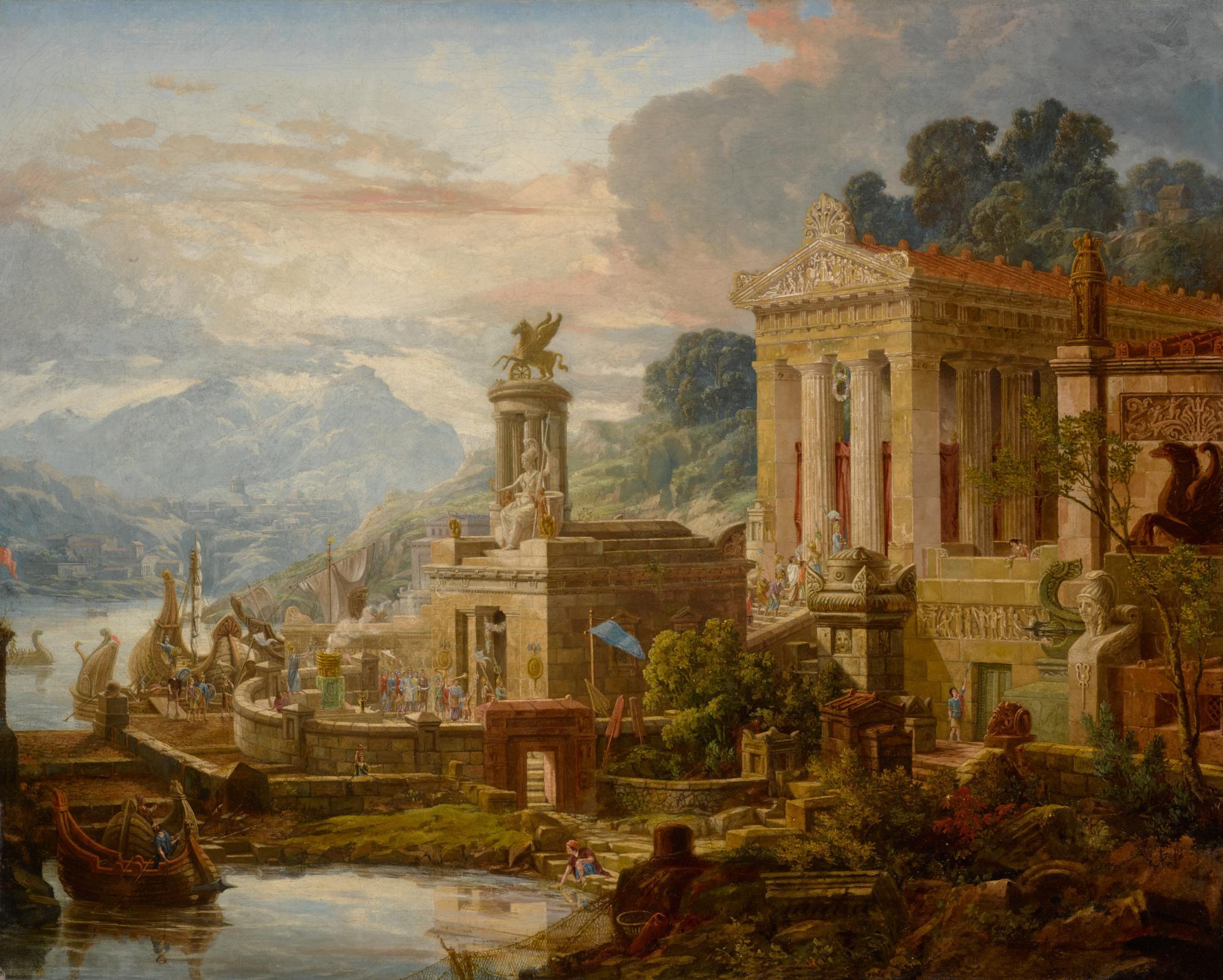 Joseph Michael Gandy, A.R.A. - The landing place to a Temple of Victory through the Gate of Minerva