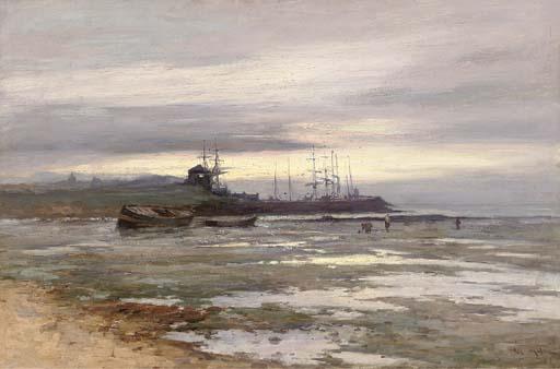 Joseph Milne - Low Tide At Sunset, East Coast