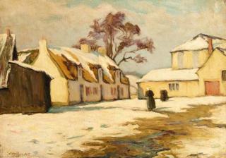 Joseph Milner Kite - Snow Covered Farm, Brittany