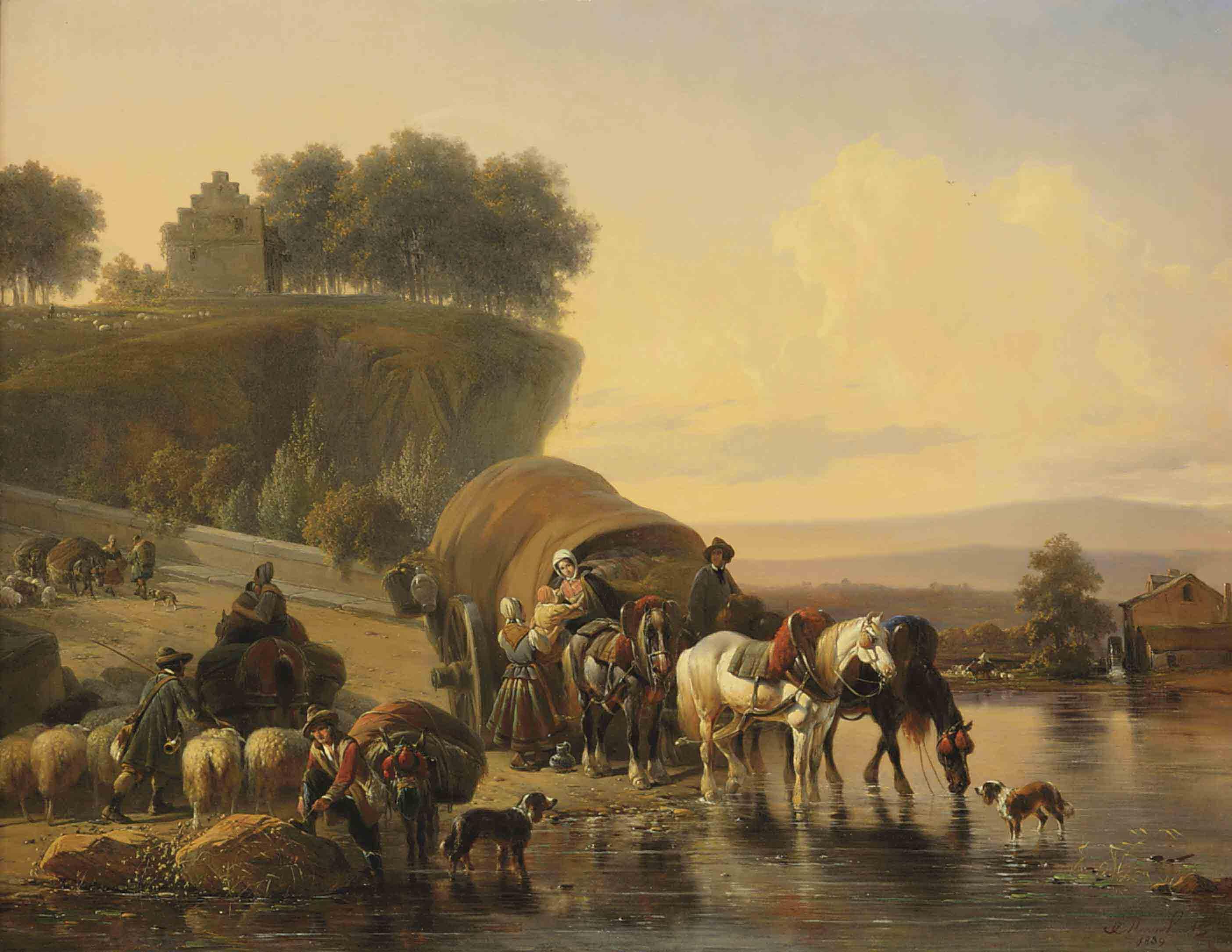 Joseph Moerenhout - Watering the horses