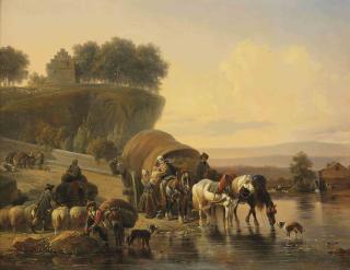 Joseph Moerenhout - Watering the horses
