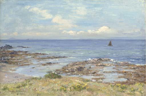 Joseph Morris Henderson, R.S.A. - Coastline with sailing boat