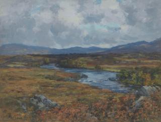 Joseph Morris Henderson RSA - Autumnal river scene