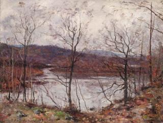 Joseph Morris Henderson - An Autumnal river landscape