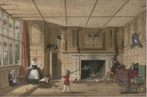 Joseph Nash, O.W.S. - The Earl of Leicester In The Trophy Room At Kenilworth