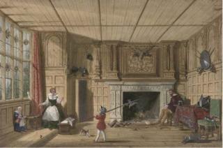 Joseph Nash, O.W.S. - The Earl of Leicester In The Trophy Room At Kenilworth
