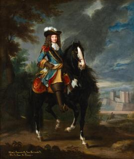 Joseph Parrocel - An Equestrian Portrait Of Henri François De Foix De Candalle (1640-1714), In An Extensive Landscape, Before A Fortified Castle, Possibly Chateau De Vincennes