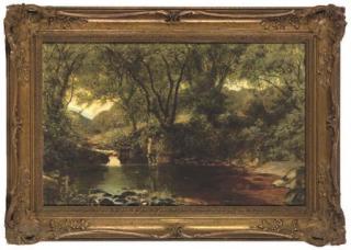 Joseph Paul Pettitt - A tranquil pool, Barden Beck, Yorkshire