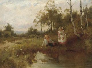 Joseph Paulman - By the pond; and Picking apples