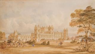 Joseph Paxton - Vue des façade ouest et sud du château de Ferrières