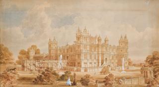 Joseph Paxton - Vue des façades sud et est du château de Ferrières