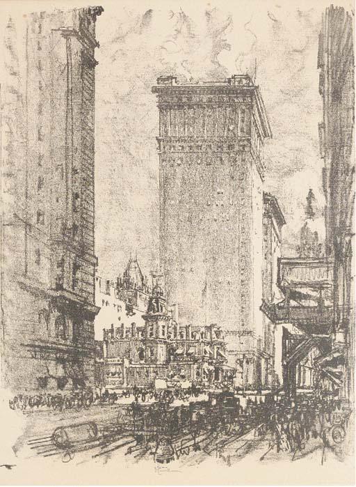 Joseph Pennell - [A Street in New York]