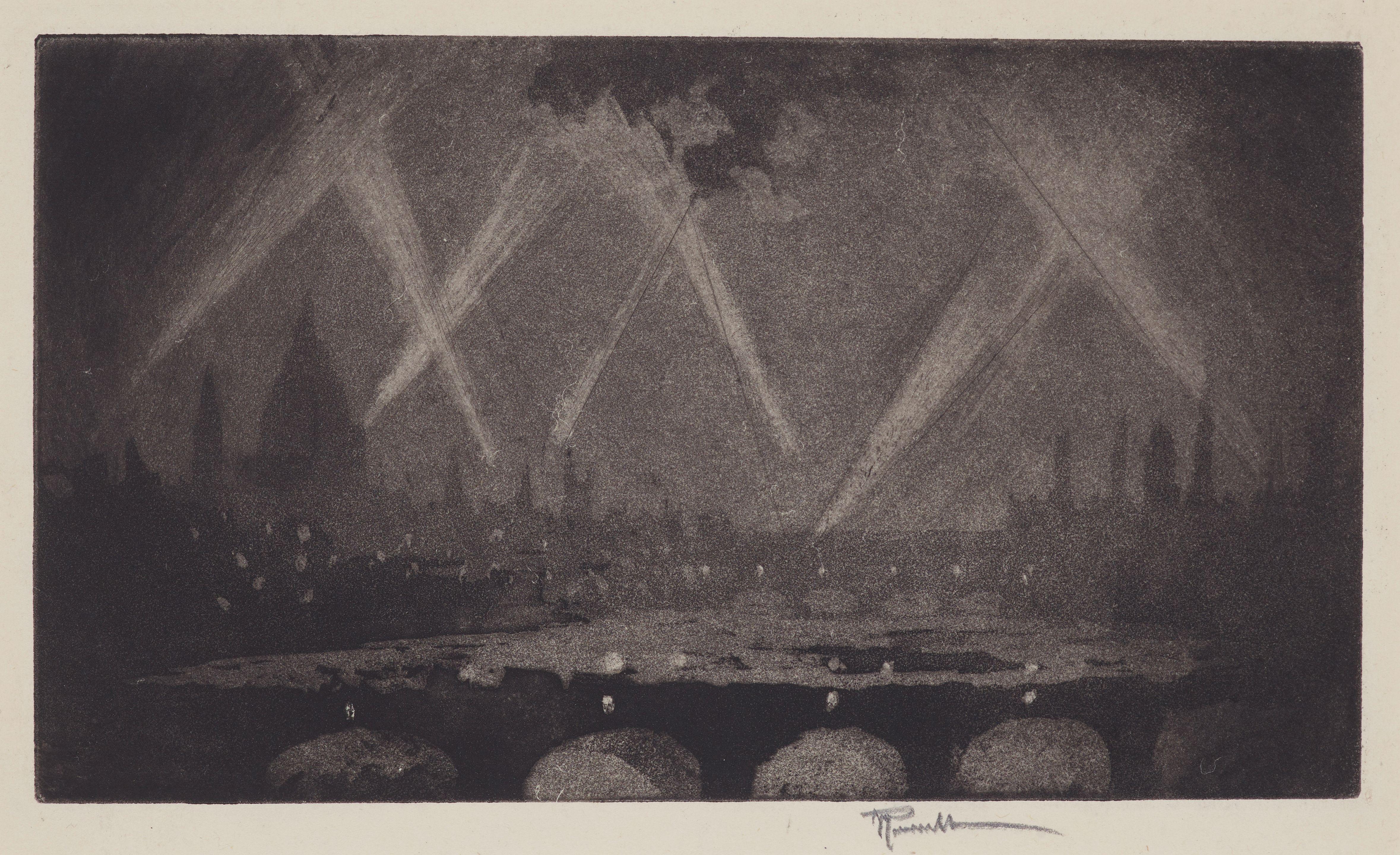 Joseph Pennell - Song of the Search Lights (London in War Time), pl. 36, from Etchers and Etching