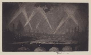 Joseph Pennell - Song of the Search Lights (London in War Time), pl. 36, from Etchers and Etching
